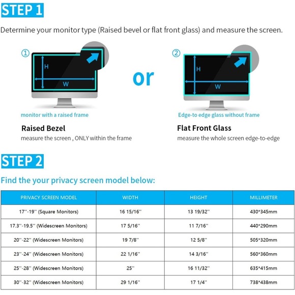 Anti Blue light Hanging Privacy Screen for Widescreen Monitors 25 In to 28 In. - Picture 8 of 9